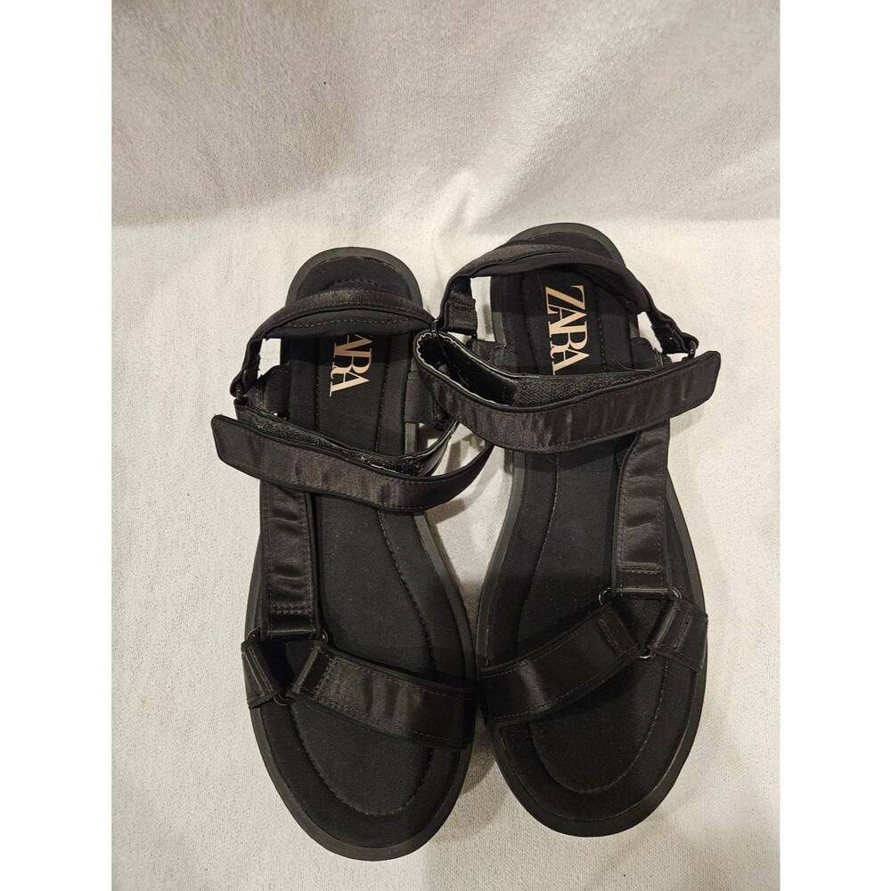 Zara Black Sport Sandals with Adjustable Straps US 10 - Picture 3 of 4